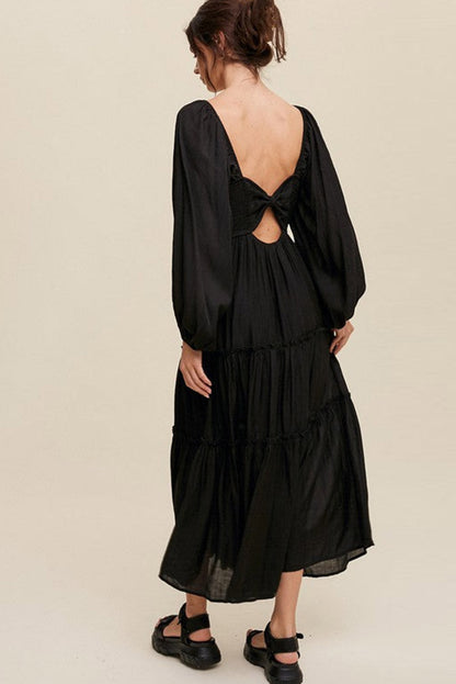 Elegante Maxi Jurk met V Hals en Strikdetail voor Avondgelegenheden – ISABELLA GLAM - Glamorix