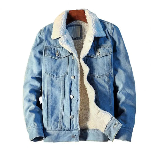 BROOKS - Denimjas met sherpa voering voor heren