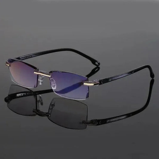 Randloze heren zonnebril met UV-bescherming en licht frame – NOVA AIRFRAME - Glamorix