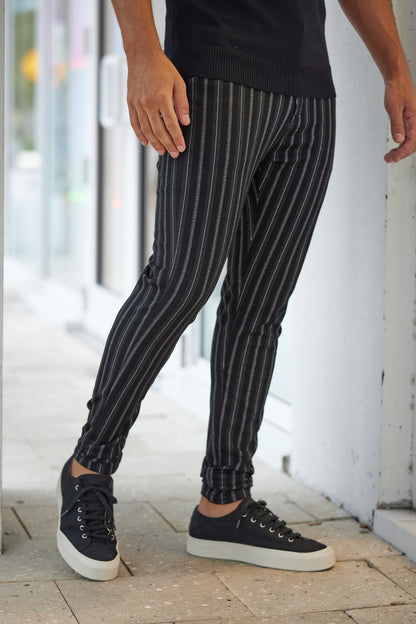 DEXTER - Krijtstreep jogger broek voor een stijlvolle casual look