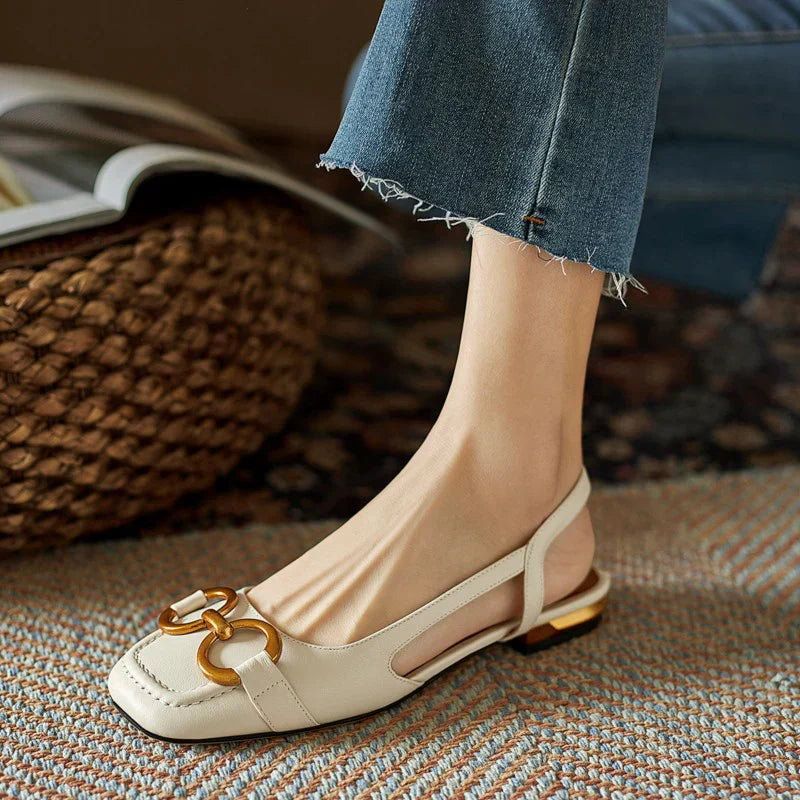 Elegante slingback instapper voor dames met vierkante neus – SERENA FORM - Glamorix