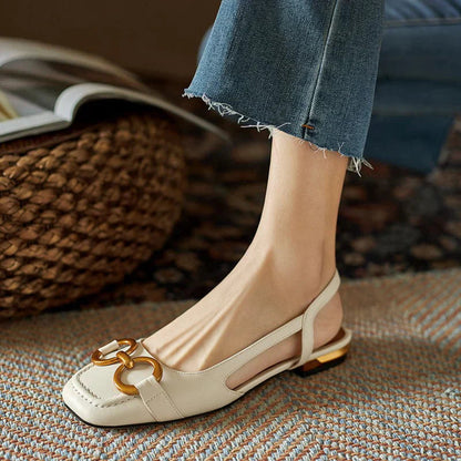 Elegante slingback instapper voor dames met vierkante neus – SERENA FORM - Glamorix