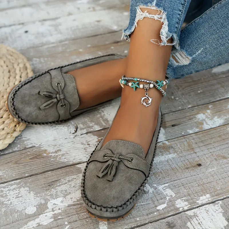 Stijlvolle dames loafers met strikdetail en flexibele zool – MAIA FLEX - Glamorix