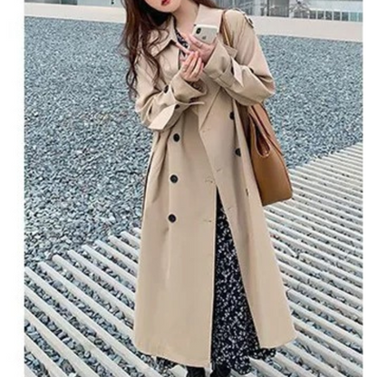 LUCIA - Oversized lange trenchcoat met dubbele knoopsluiting voor dames