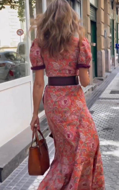 Vrouwen - Wikkeljurk met Pofmouwen - Elegante Snit - Mode voor Herfst - Endellion Wikkeljurk - Glamorix