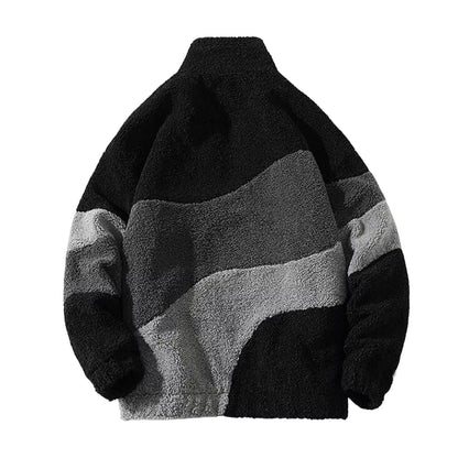 RAFE – Heren fleece jas in vintage stijl met rits - Glamorix