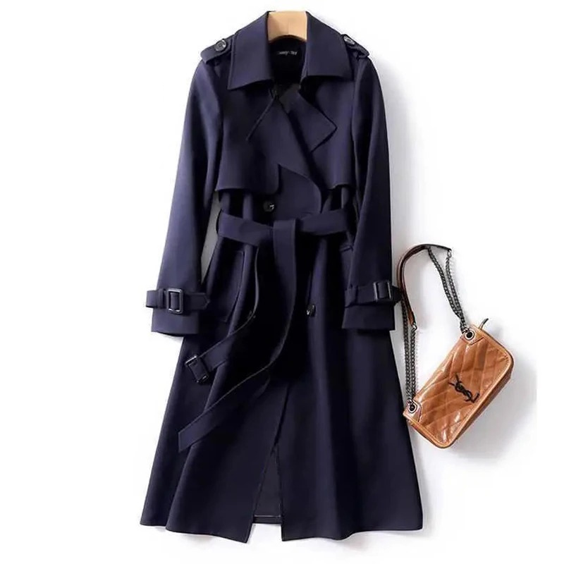 CELINE - Lange trenchcoat met dubbele knoopsluiting en ceintuur voor dames