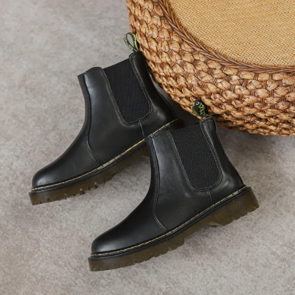 FREYA - Leren dames Chelsea boots met treklus en gripzool