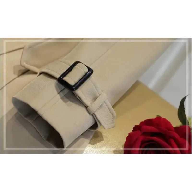 CLAUDIA - Lange trenchcoat met ceintuur en dubbele knoopsluiting voor dames