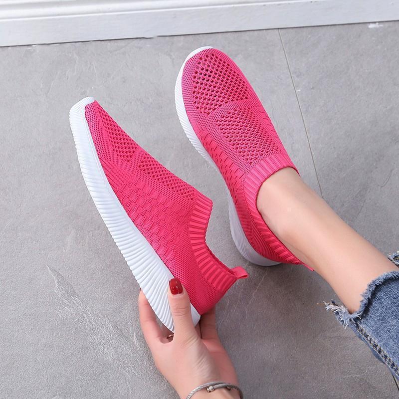 Modieuze ademende slip-on sneaker met sok-achtige pasvorm – NORINA - Glamorix