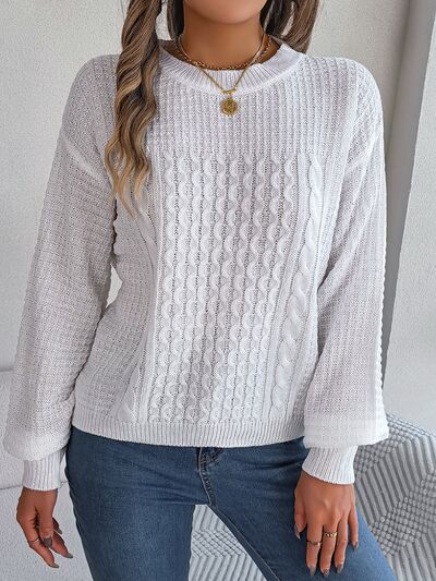 PEARLWEAVE - Warme Pullover met Weefpatroon en Sierparels