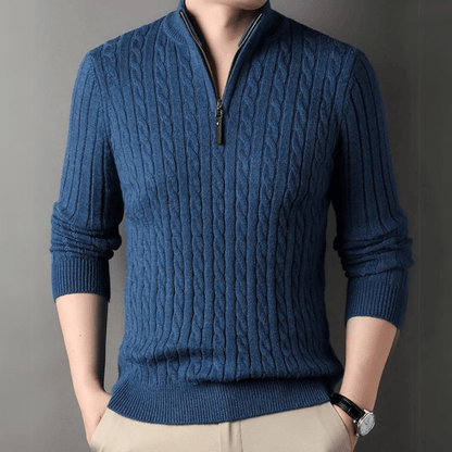 VIRAN - Wol Zip Knit Sweater voor heren