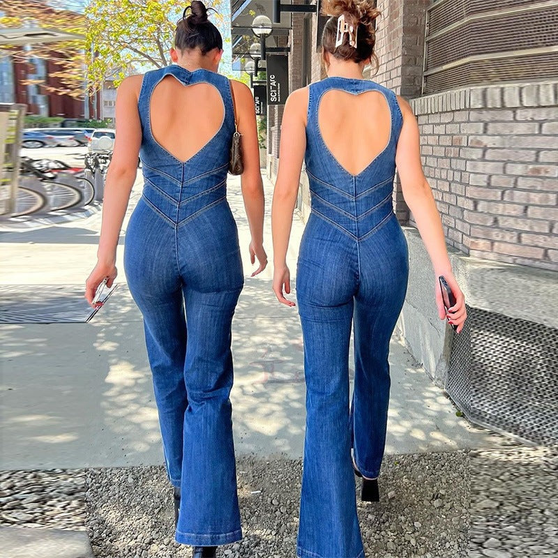 Placidia - Mouwloze jumpsuit met flared pijpen voor dames - Glamorix
