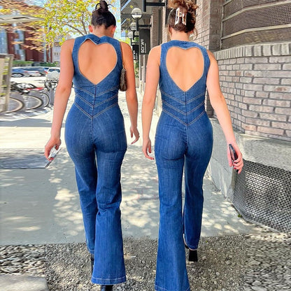 Placidia - Mouwloze jumpsuit met flared pijpen voor dames - Glamorix