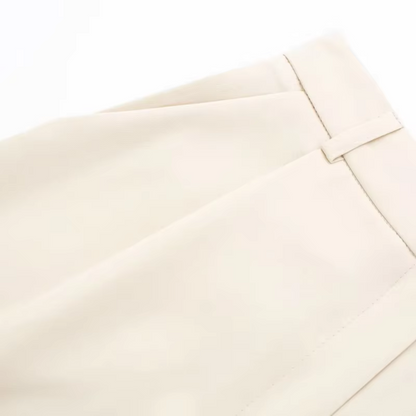 LIV - Elegante broek met ritssluiting aan de voorkant in beige