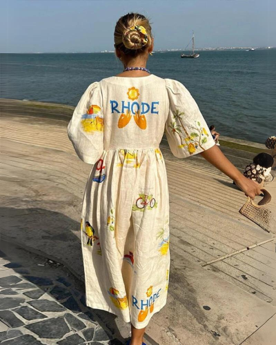 Luchtige midi-jurk met geplooide rok en ontspannen taille – LIVIANA SOFTFLOW - Glamorix