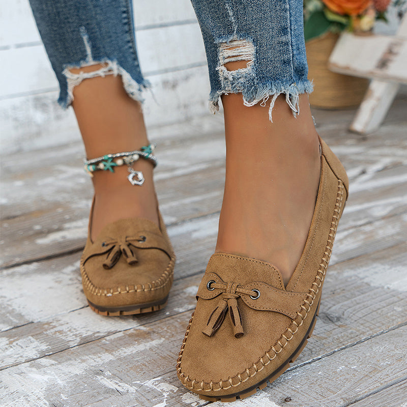 Stijlvolle dames loafers met strikdetail en flexibele zool – MAIA FLEX - Glamorix