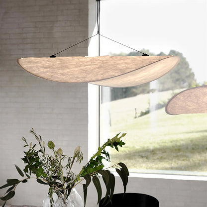 LUNALUX – Moderne LED hanglamp van metaal en synthetische zijde