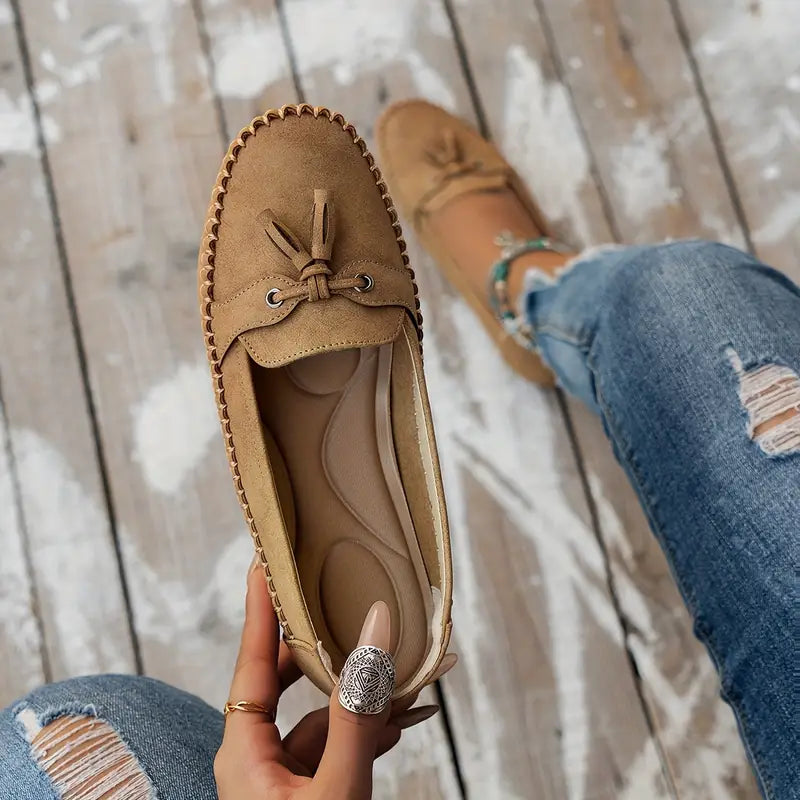 Stijlvolle dames loafers met strikdetail en flexibele zool – MAIA FLEX - Glamorix