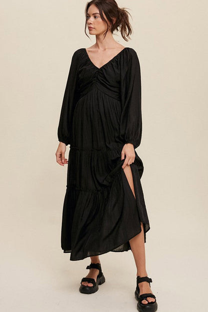 Elegante Maxi Jurk met V Hals en Strikdetail voor Avondgelegenheden – ISABELLA GLAM - Glamorix