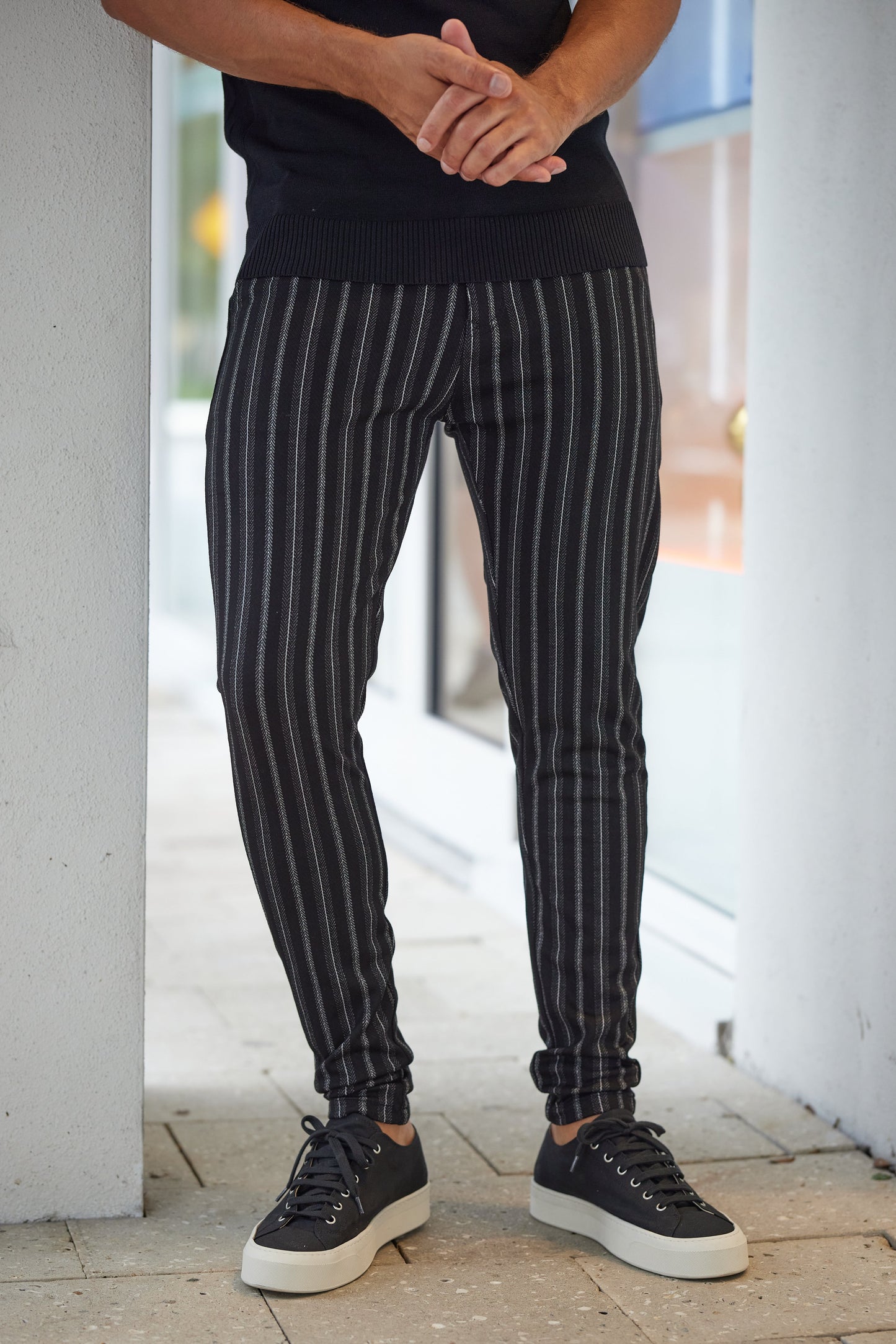 DEXTER - Krijtstreep jogger broek voor een stijlvolle casual look