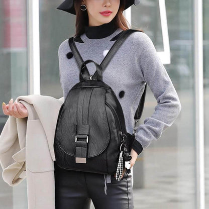 Elegante leren damesrugzak met minimalistisch design en slimme indeling – MAELYA LuxePack - Glamorix