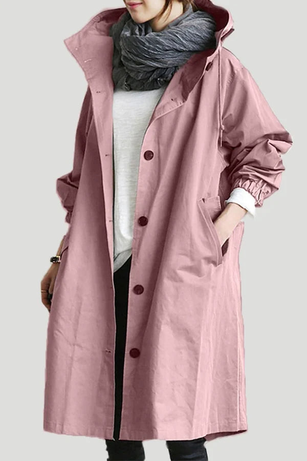 ISLA – Waterdichte oversized halflange trenchcoat voor dames