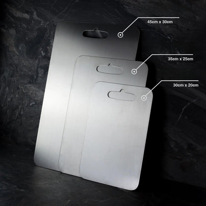Hygiënische titanium snijplank voor intensief keukengebruik – KUVARA SteelBoard - Glamorix