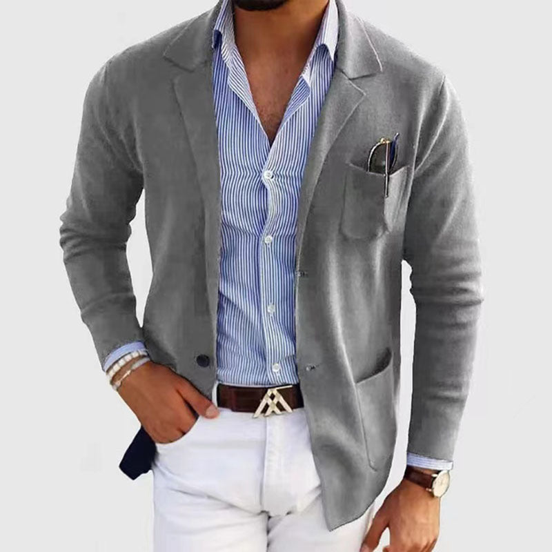 Casual herenblazer van lichtgewicht polyester met moderne pasvorm – VESTARO UrbanFit - Glamorix