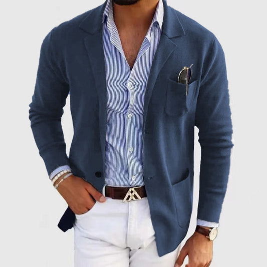 Casual herenblazer van lichtgewicht polyester met moderne pasvorm – VESTARO UrbanFit - Glamorix