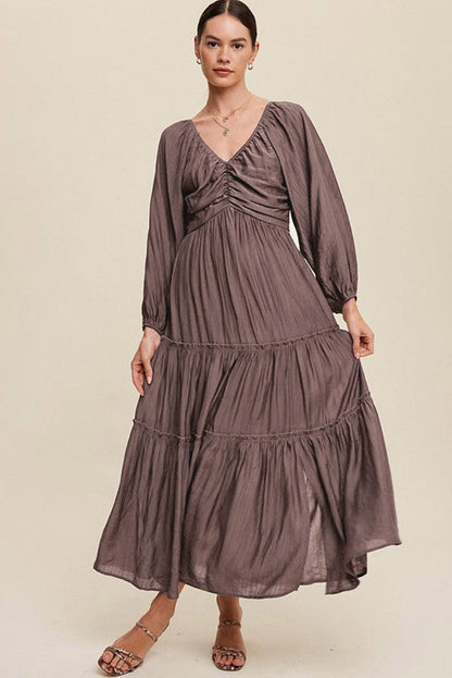 Elegante Maxi Jurk met V Hals en Strikdetail voor Avondgelegenheden – ISABELLA GLAM - Glamorix