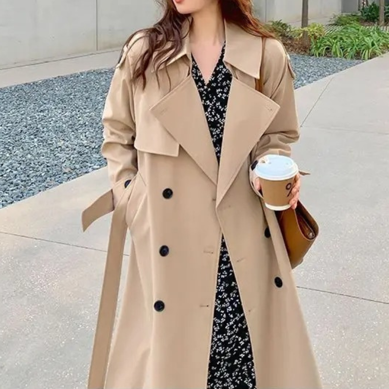 FELICIA - Oversized trenchcoat voor dames met dubbele knopen en relaxte pasvorm