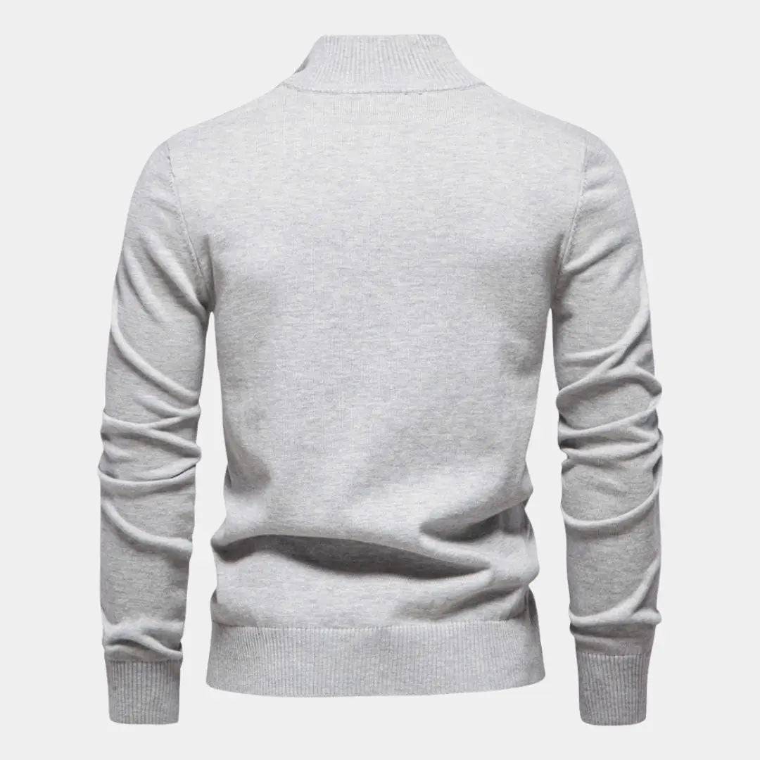 Gestreepte heren trui met halve rits en sportieve look – ELIOR - Glamorix