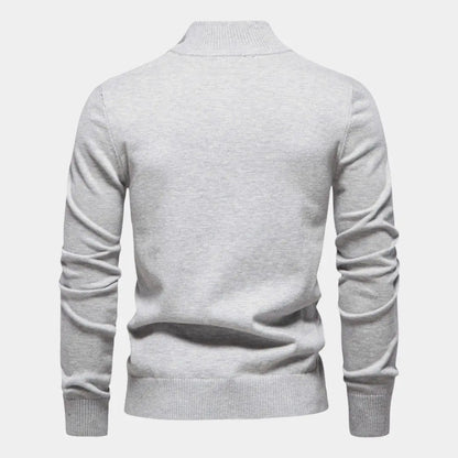 Gestreepte heren trui met halve rits en sportieve look – ELIOR - Glamorix