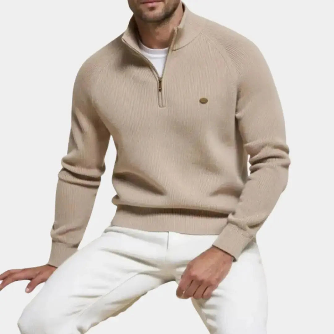 LEVI – Herensweater met kwartrits en moderne uitstraling
