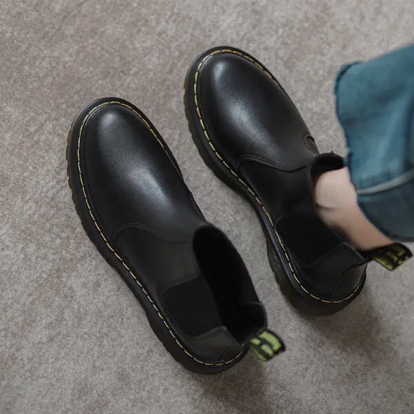 FREYA - Leren dames Chelsea boots met treklus en gripzool