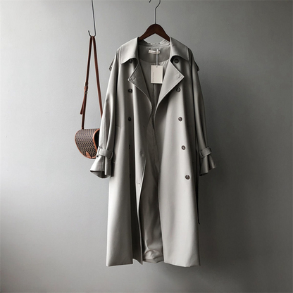 ISABELLA - Oversized trenchcoat met dubbele knoopsluiting en lange relaxte pasvorm voor dames