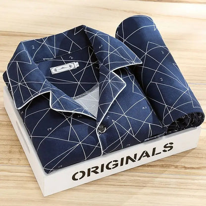 Marcos | Pyjama set met overhemd en knoopsluiting - Glamorix