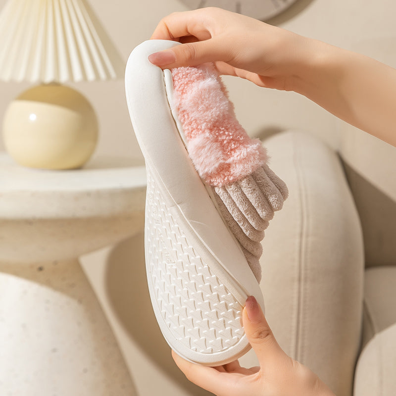 MAEVE - Geruite pluche pantoffels voor vrouwen