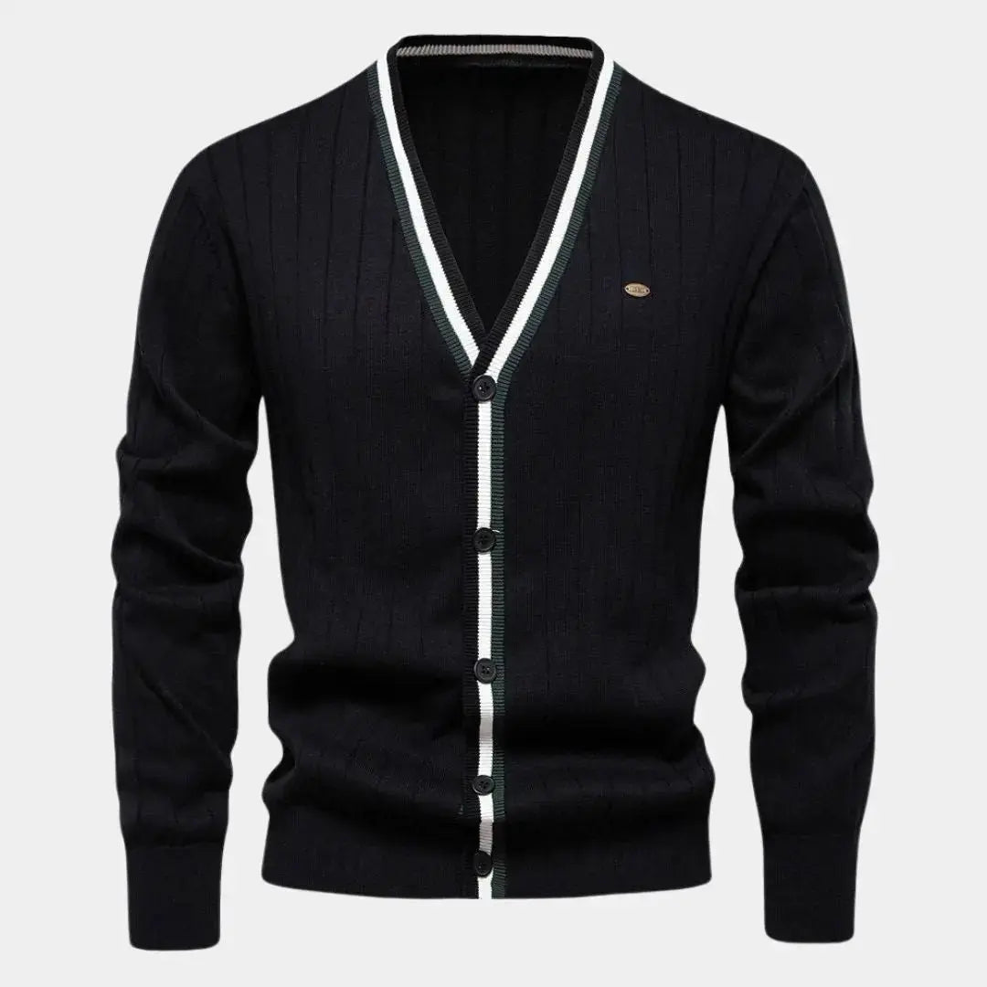 Gebreid heren vest met knoopsluiting en klassieke pasvorm – MAERON - Glamorix