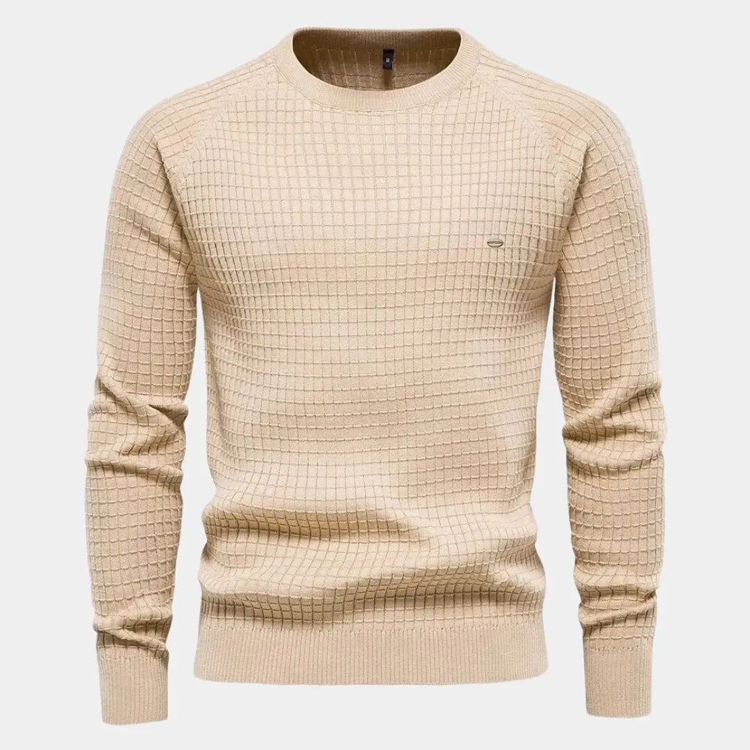 Gestructureerde heren trui met ronde hals – TAVIOR - Glamorix
