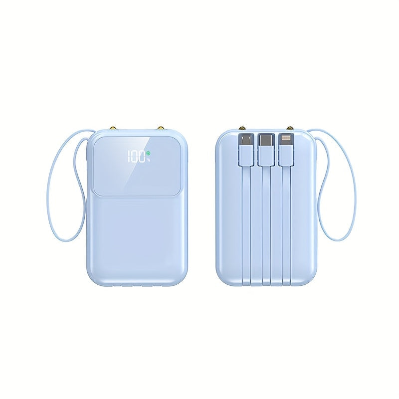 10.000mAh draagbare powerbank met snelladen en ingebouwde kabels – VOLTRIQ MINI10 - Glamorix