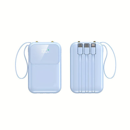 10.000mAh draagbare powerbank met snelladen en ingebouwde kabels – VOLTRIQ MINI10 - Glamorix
