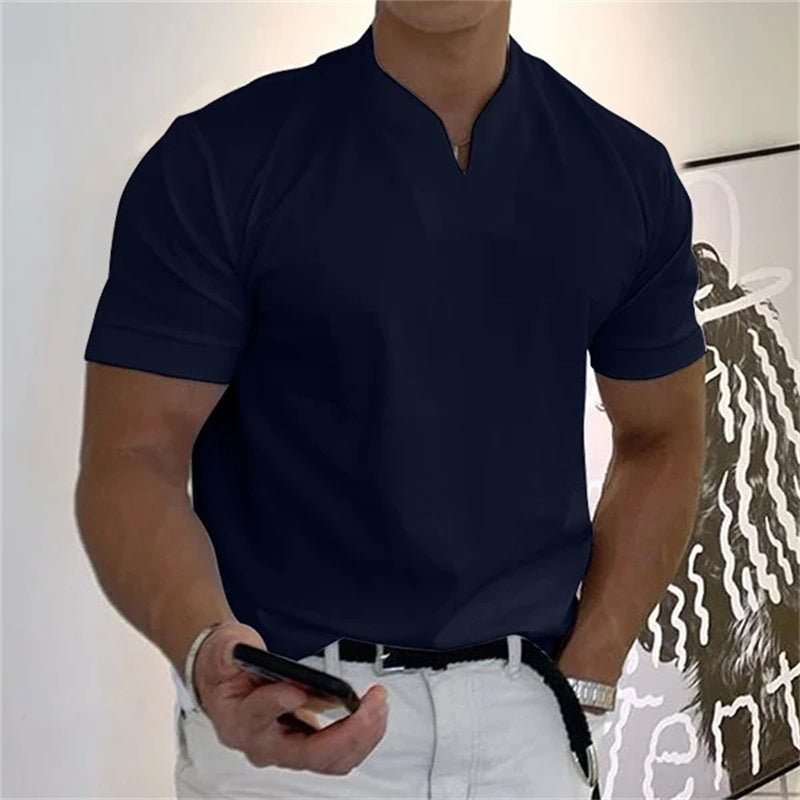 Aladar | Heren Slim Casual T-shirt - Korte Mouw, Businesswear - Glamorix