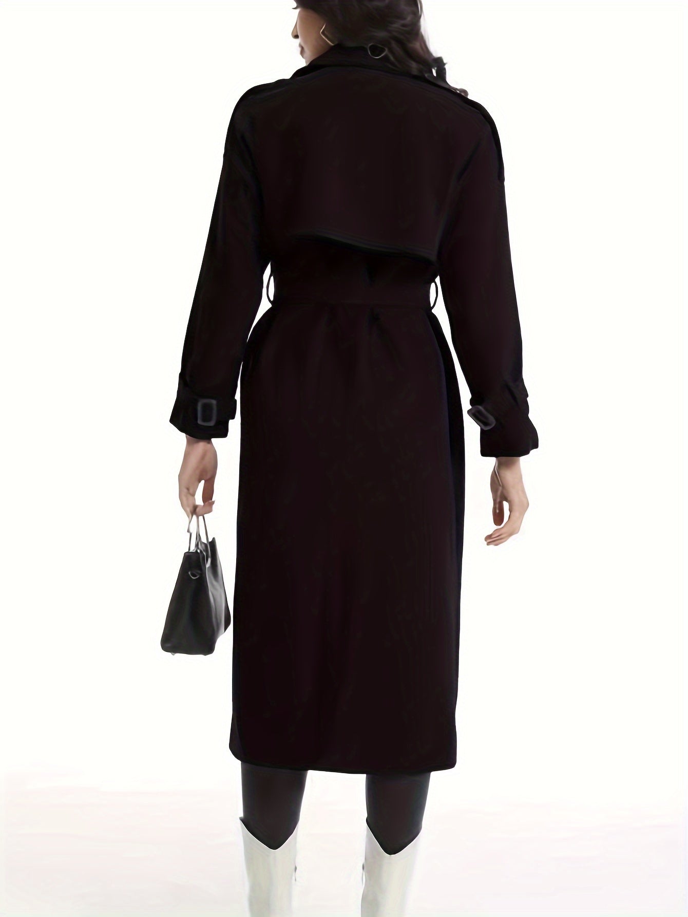 FELICIA - Lange dubbelzijdige trenchcoat met riem en brede revers voor dames