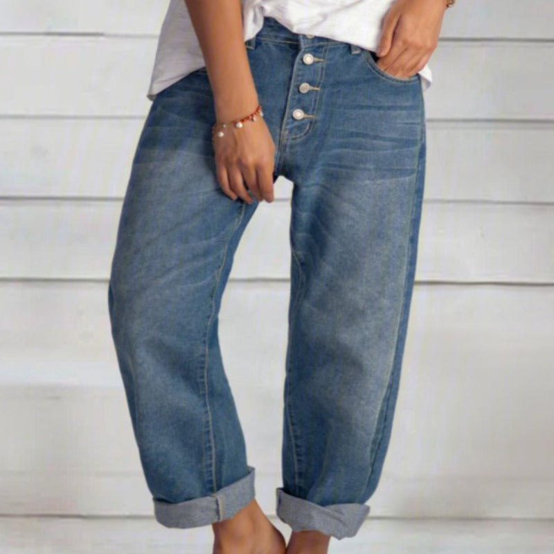 CELINE - Casual damesjeans met wijde pijpen