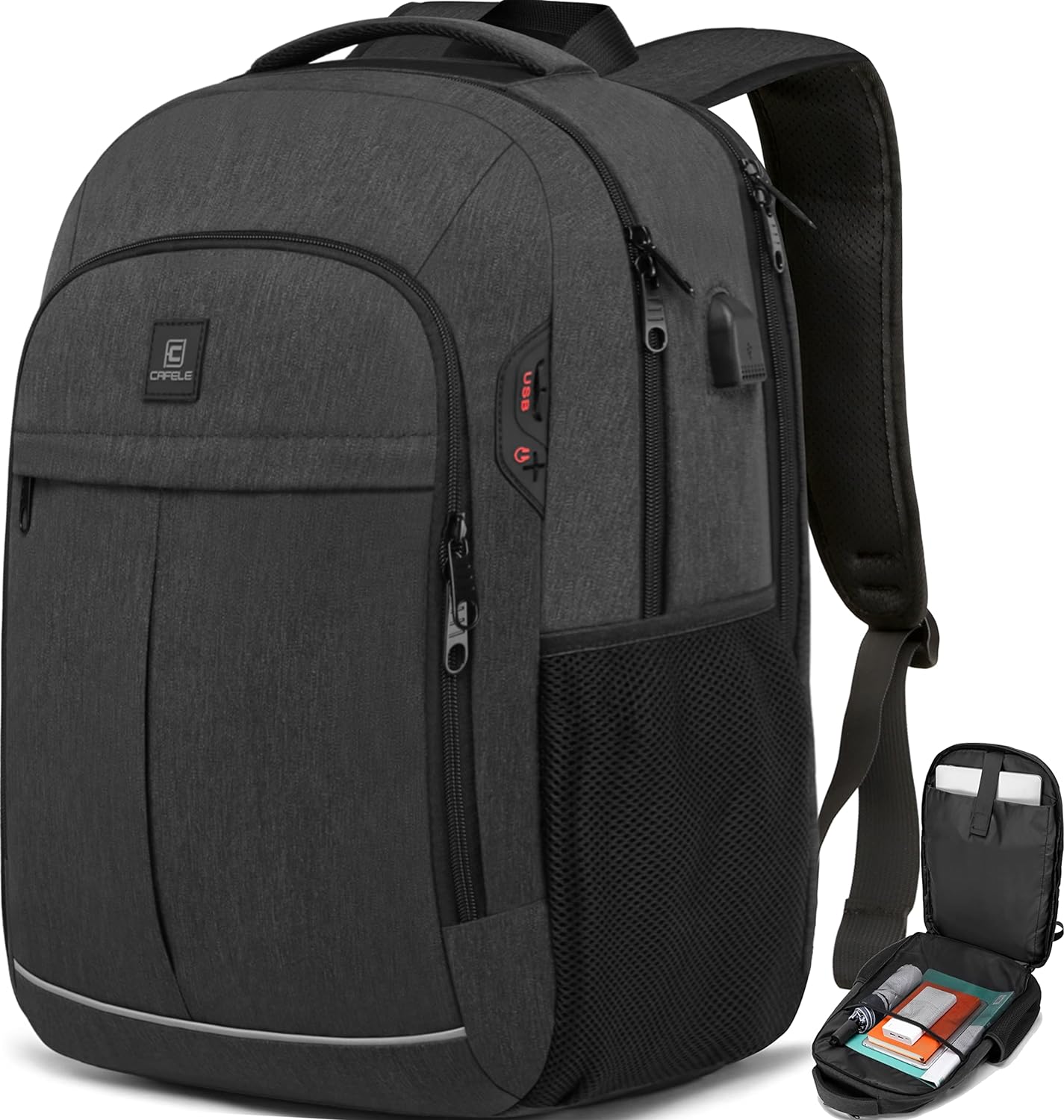 Extra ruime waterdichte laptoprugzak met USB en TSA-slot – NexonAir Transit - Glamorix