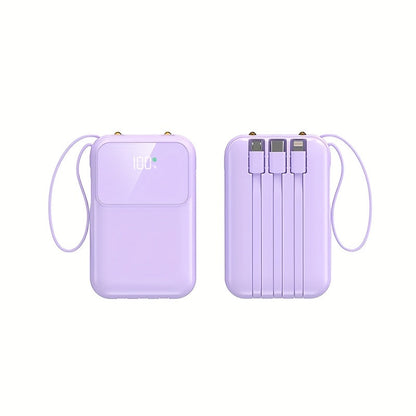 10.000mAh draagbare powerbank met snelladen en ingebouwde kabels – VOLTRIQ MINI10 - Glamorix