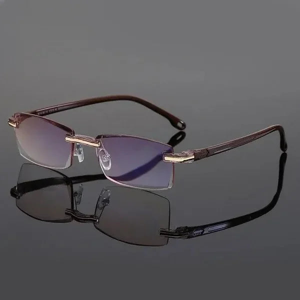 Randloze heren zonnebril met UV-bescherming en licht frame – NOVA AIRFRAME - Glamorix