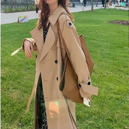 FELICIA - Oversized trenchcoat voor dames met dubbele knopen en relaxte pasvorm
